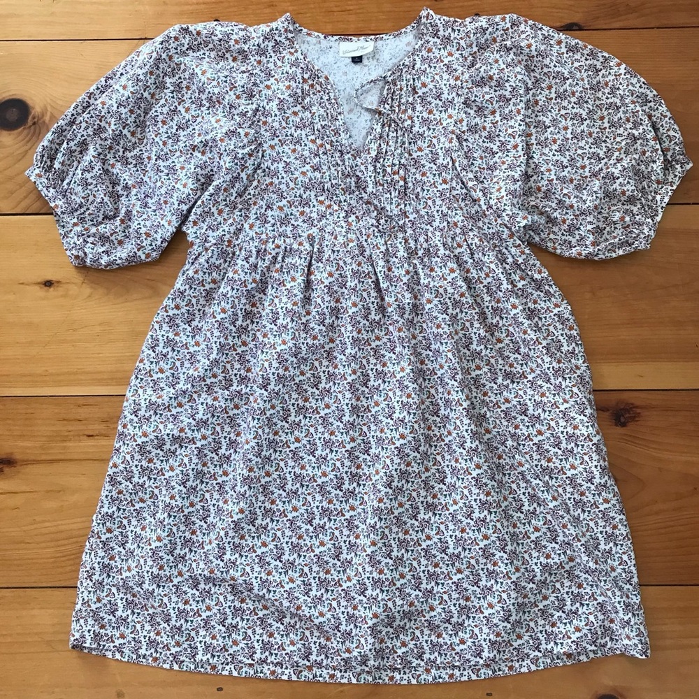 Never Worn Floral Print Puff Sleeve Babydoll Dress